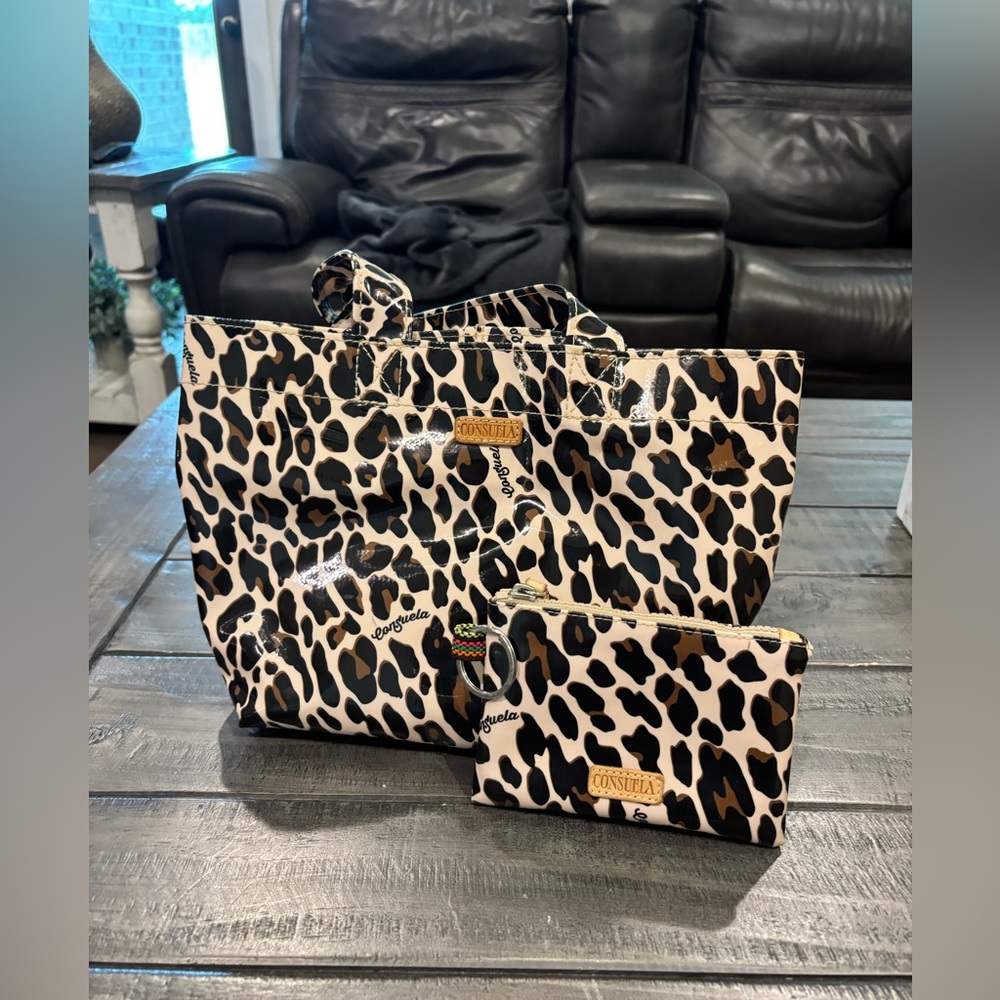 Consuela cheetah bag and wallet